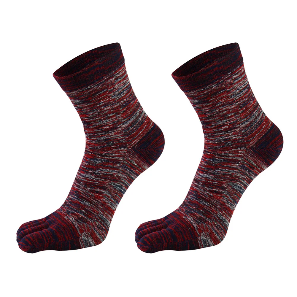 

2pairs Wicking Soft Mini Crew Sports Cotton Blend Business For Running Daily Men Toe Socks Five Finger Athletic Autumn Winter