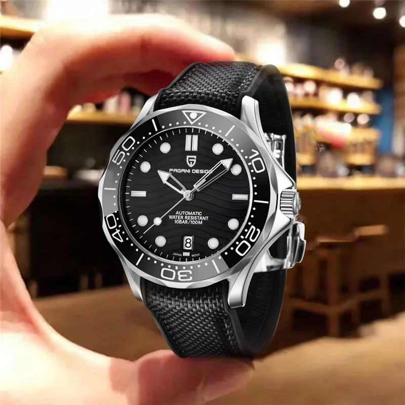 

PAGANI DESIGN Men Automatic Mechanical Watch Ceramic Bezel 100M Waterproof NH35A Movement Sapphire Glass Men Mekaniska klockor
