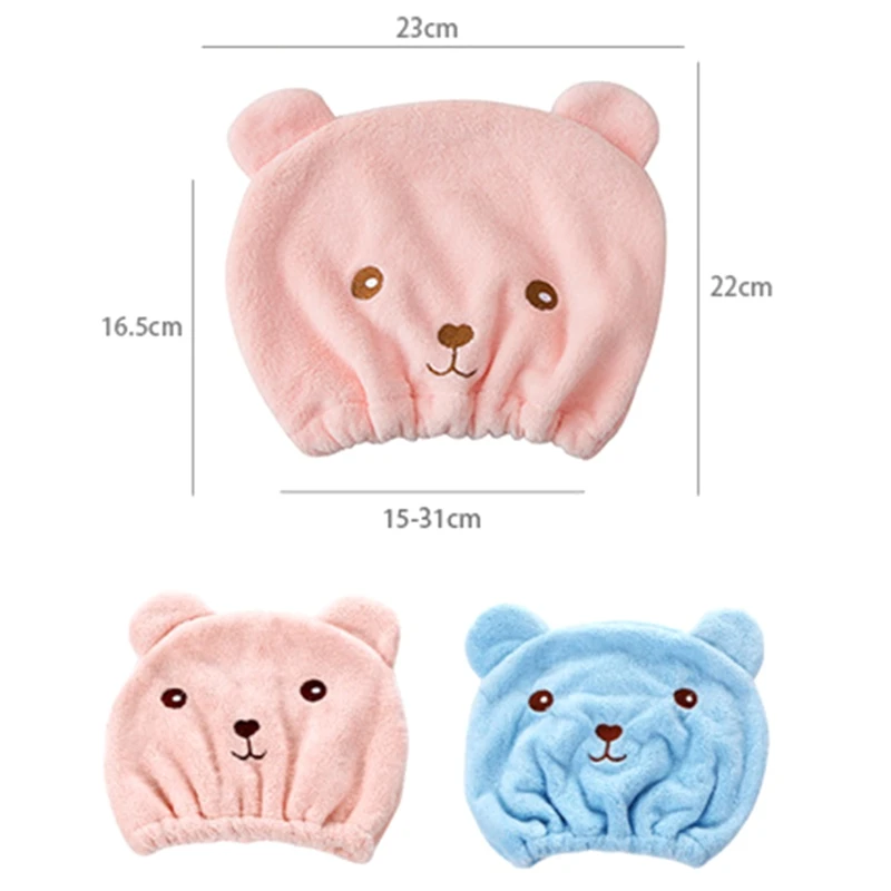 

Cartoon Hair Turban Quickly Dry Hair Hat Towel Head Wrap Shower Cap Microfiber Bathing Cap Bathroom Accessories for Bath-Spa