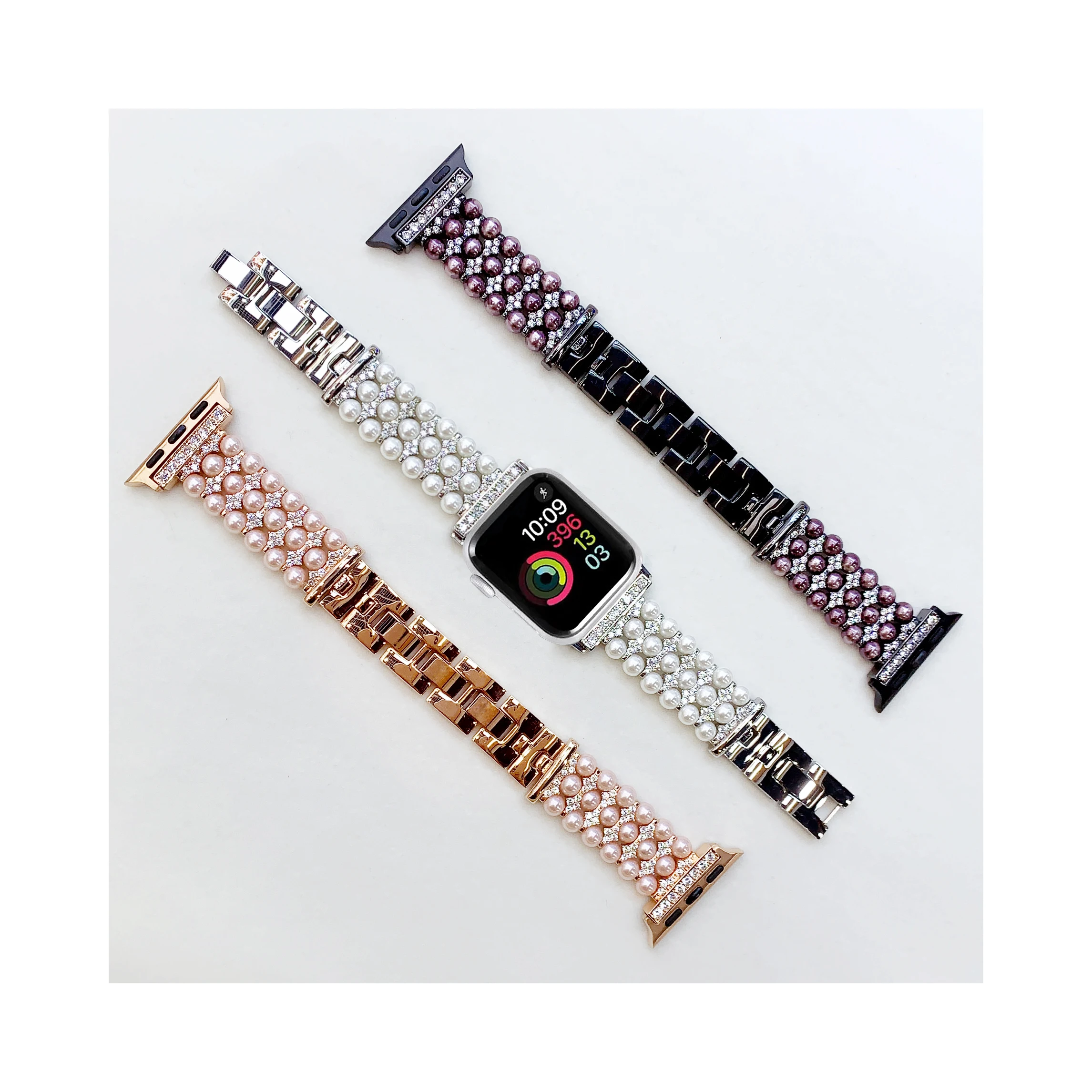 

Diamond metal strap Compatible with Apple watch 44mm 42mm 40mm 38mm Jewelry replacement bracelet strap for iwatch 7 6 5 4 3 2 SE