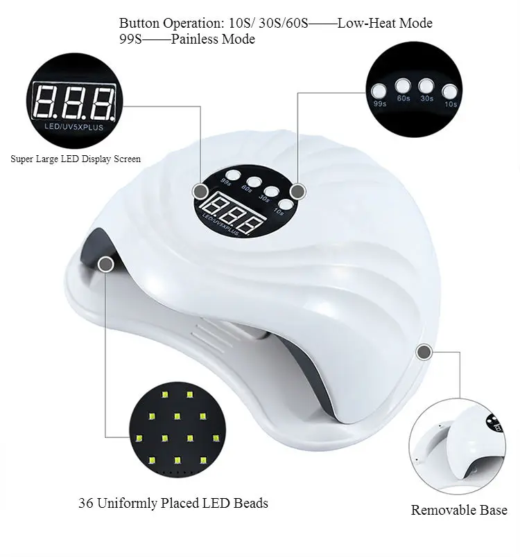 

UV LED Nail Lamp SUNUV UV LED Nail Polish Dryer Gel Machine for Manicure and Pedicure with Sensor and 4 Timers