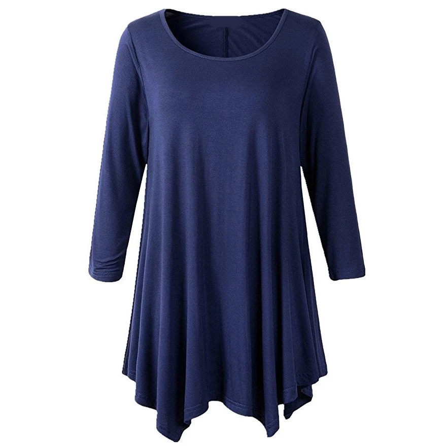 

Autumn Women Oversize T-Shirt Solid Color Loose Top Long Sleeve Large Hem Undergarment Female Casual Clothes Fashionable Wear