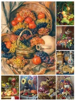 retro flower and fruit 5d diy full square and round diamond painting embroidery cross stitch kit wall art pet store home decor