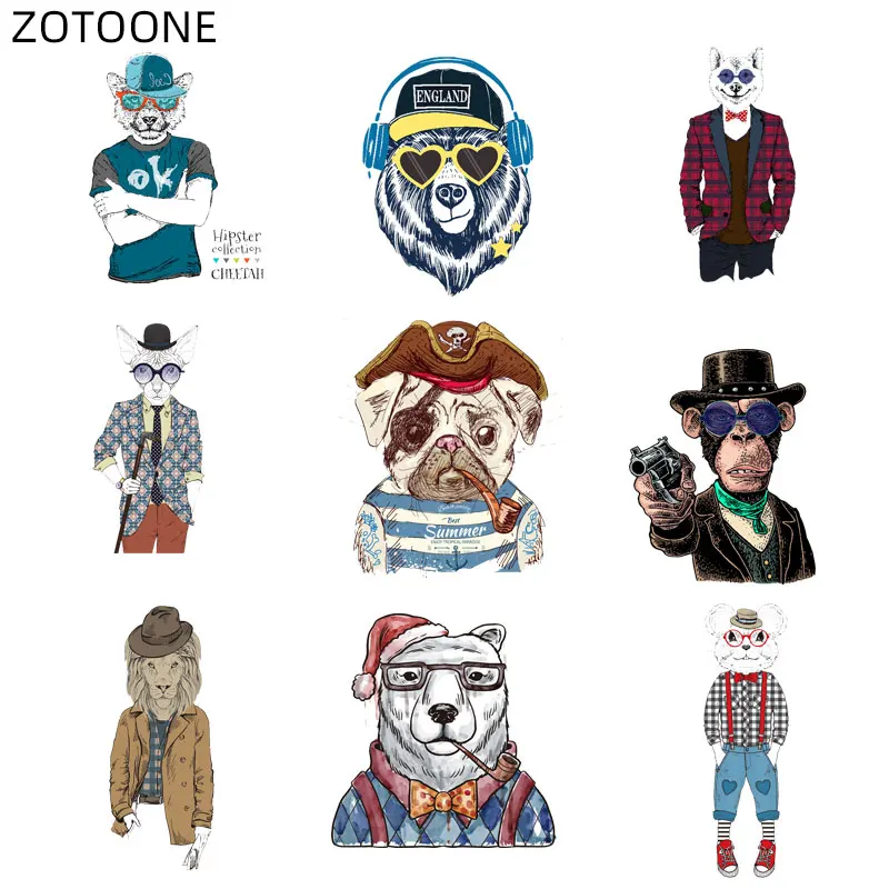 ZOTOONE гладить на нашивки в виде животных с принтом обезьяна пистолет наклейка
