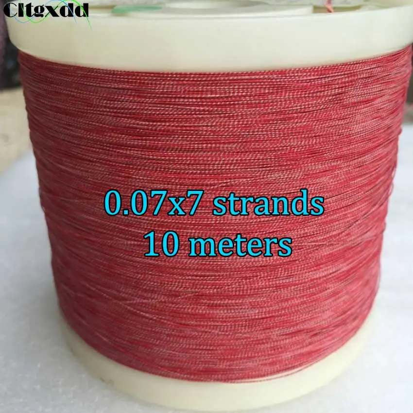 Cltgxdd 0.07x7 Strands Of Natural Silk-wrapped Copper Wire With Multiple Silk Red White Liz Wrapped Yarn | Обустройство дома