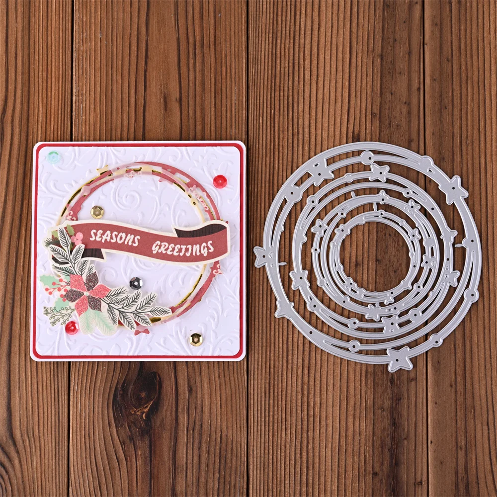 

Round Wreath Christmas Dies Metal Cutting Knife Mold For Diy Scrapbooking Stencil Templates Die Cutter Diy Craft New 2021