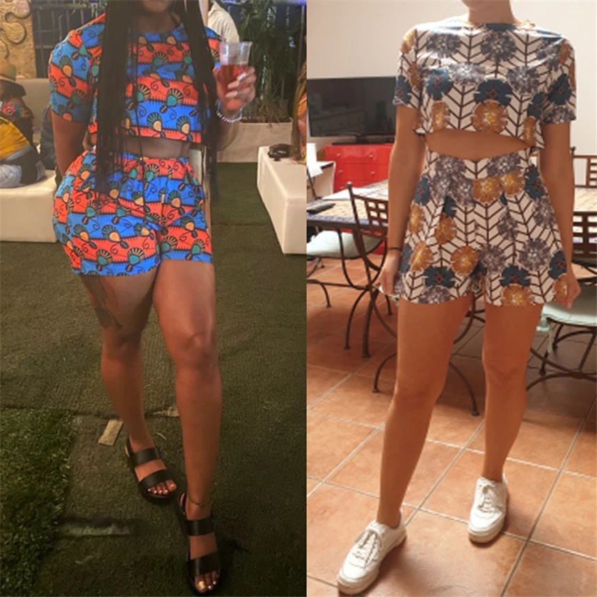 Летние модные женские богемные африканские платья для женщин с коротким рукавом