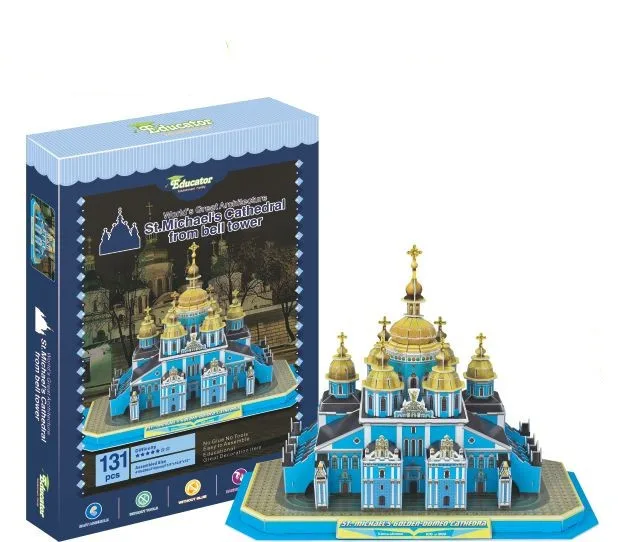 

St. Michael's Cathedral Architect Learning 3D Paper DIY Jigsaw 3395 Puzzle Model Educational Toy Kits Children Boy Gift Toy
