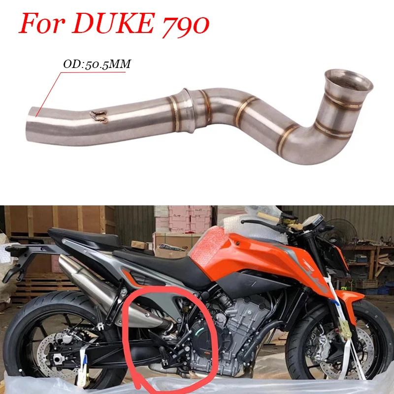 

For DUKE 790 duke790 2018 2019 20 Motorcycle Exhaust Escape Modify Slip On Middle Link Pipe Catalyst Delete Eliminator Enhanced