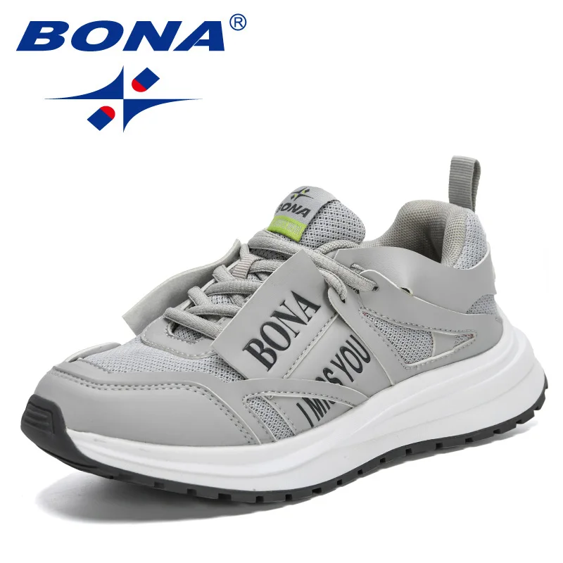 

BONA 2021 New Designers Luxury Brand Sneakers Woman Chunky Heels Thick Bottom Breathing High Quality Vulcanized Shoes Feminimo