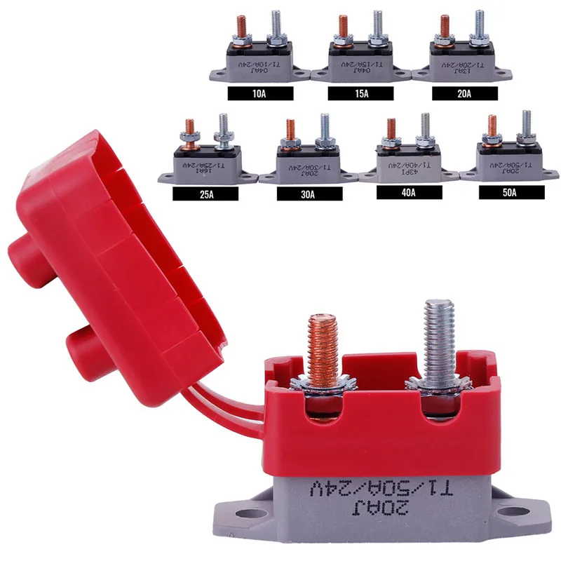 

Автоматический автоматический предохранитель, 24 В, болт с ручным сбросом автоматического выключателя с крышкой 10 А/15 а/20 А/25 А/30 А/40 А/50 а