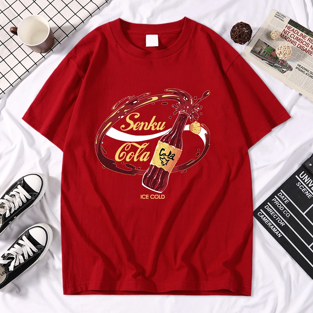 Мужские футболки Senku Cola с холодным ледяным принтом простые дышащие дышащий