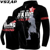 vszap mixed martial arts training mma thai boxing quick dry coat sport jacket long sleeve mens fight jacket bodybuilding man