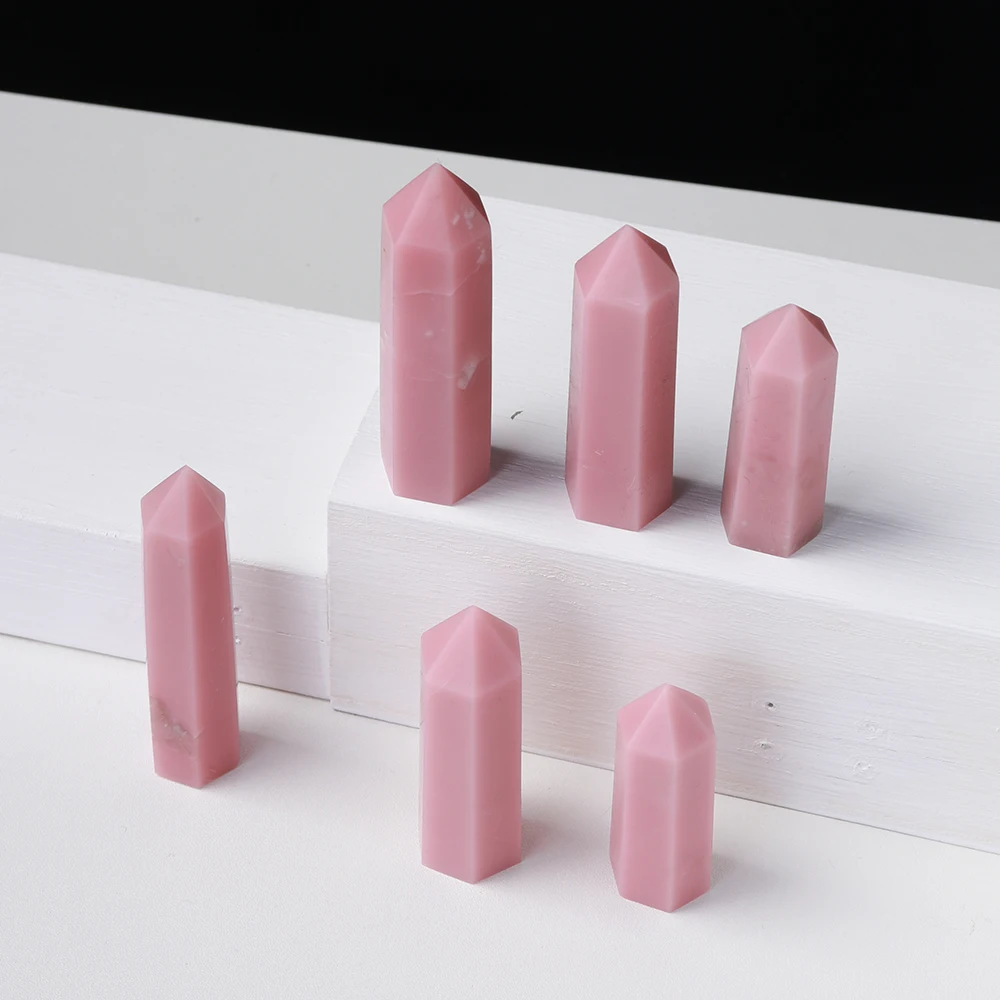 5-8 см натуральный розовый Опаловая точка с украшением в виде кристаллов башня