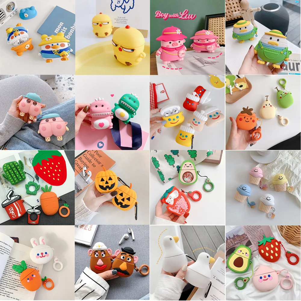 Чехол для Airpods симпатичный мультяшный силиконовый чехол наушников в виде кролика