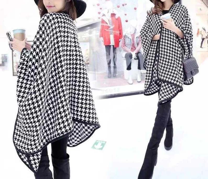 

Temperament Retro Plaid Shawl Multi-purpose Mosaic Shawl Star Show Coat Scarf Women Korean Fashion