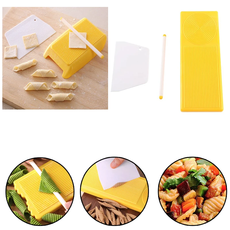 

1setPlastic Board Spaghetti Multifunctional Macaroni Pasta Maker Rolling Pin Macaroni Making Planchette Mold Manual Kitchen Tool