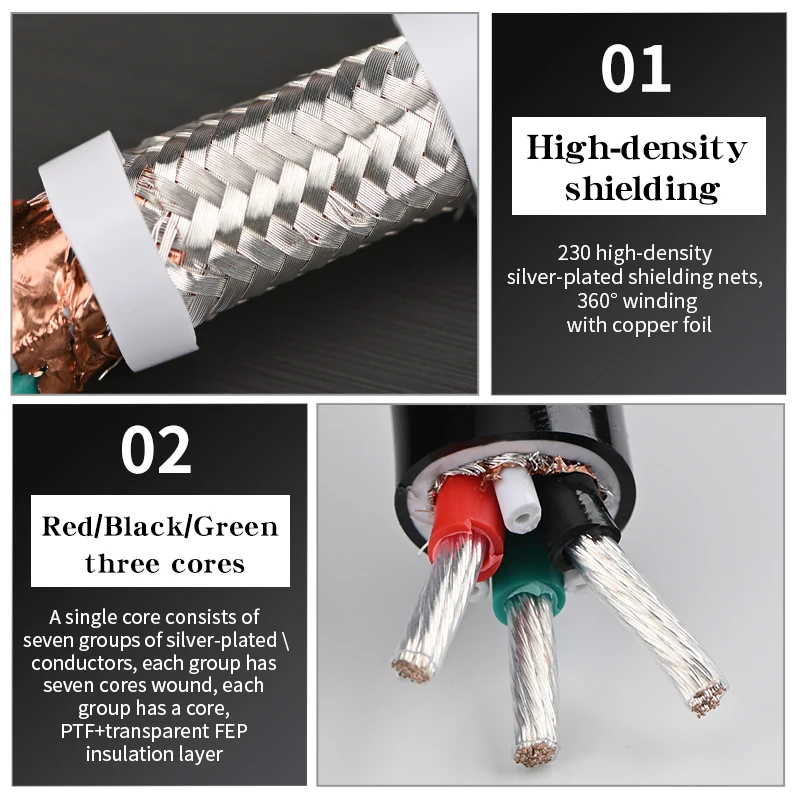 Серый Рыцарь MKII высокой мощности OCC 5N посеребренный аудио кабель питания оптом 3*4