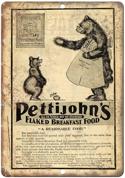 

Pettijohn's Flaked Breakfast Food Tin Sign art wall decoration,vintage aluminum retro metal sign