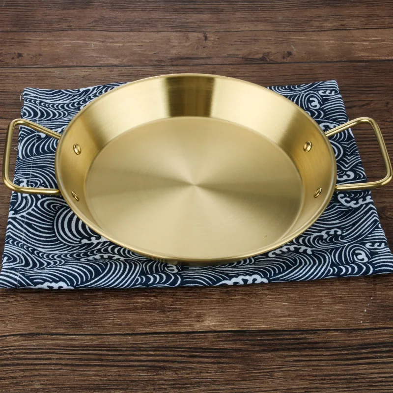 Сковорода испанская паэлла большая тарелка из нержавеющей стали для