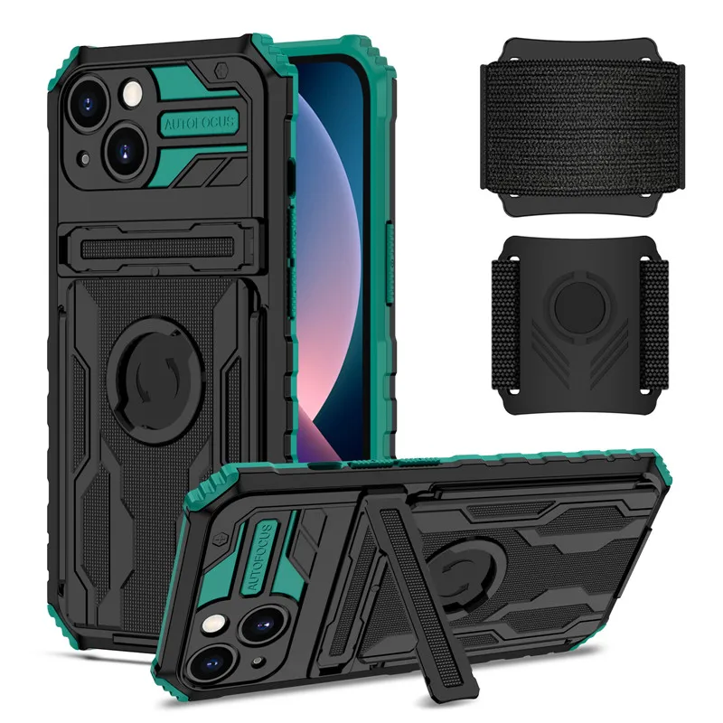 

Military Grade Tough Armour Wrist Strap Sport Case For iPhone 13 Pro Max 12 11 XR X 8 7 Shockproof Protect Bracket Cover