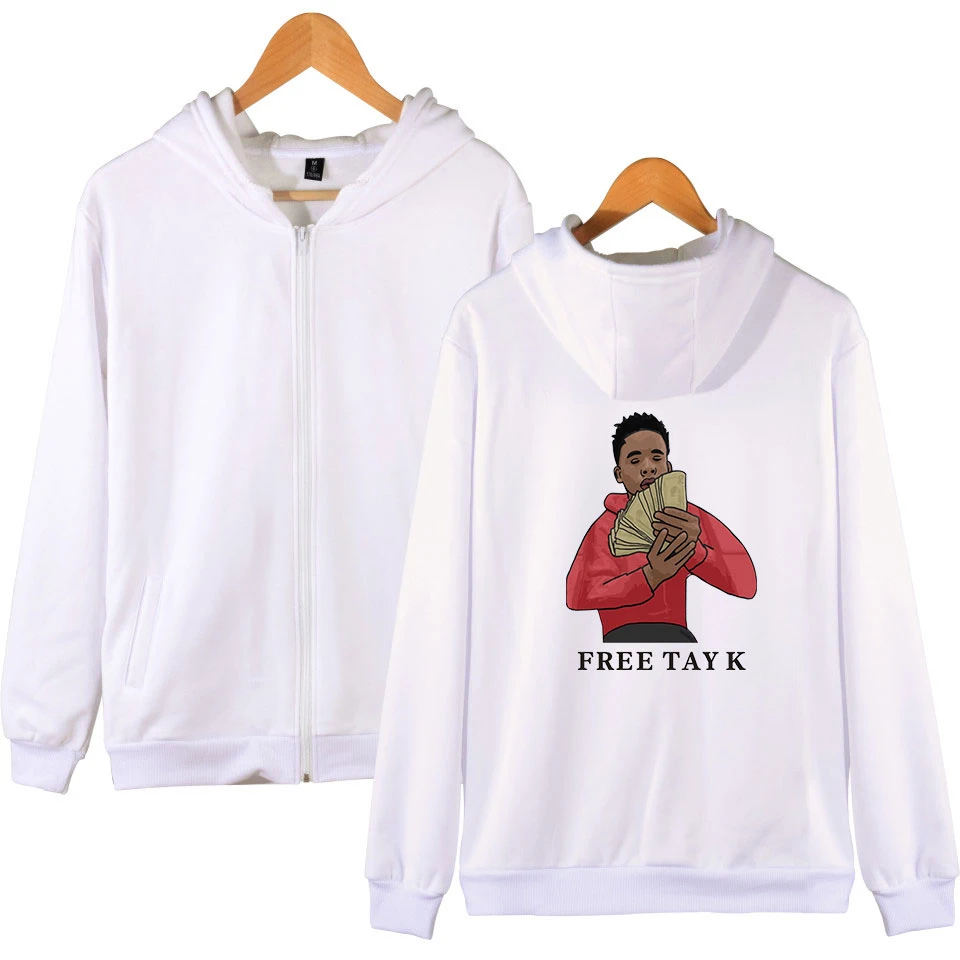 

Популярные толстовки на молнии с принтом «Тай-к», рэпер певец, Детский Теплый высококачественный хип-хоп жакет с длинными рукавами на осень-...