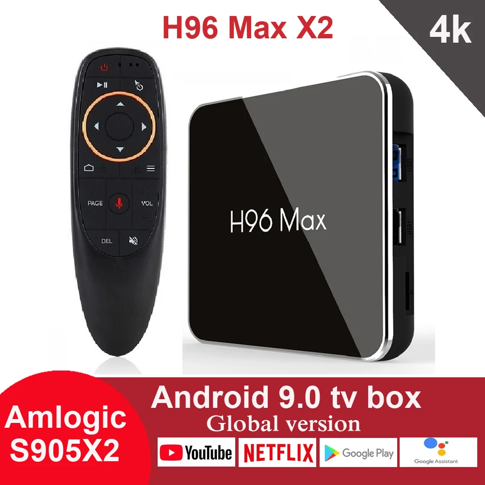 Android 9,0 ТВ приставка H96 Max X2 Amlogic S905X2 4G 32GB 64GB Медиаплеер 4K Google голосовой помощник Netflix Youtube H96MAX 2GB16GB