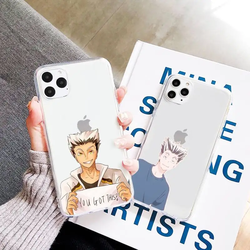 

Bokuto Kōtarō Haikyuu anime Phone Case Transparent for iPhone 6 7 8 11 12 s mini pro X XS XR MAX Plus