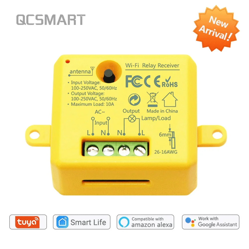 Tuya Smart Life WiFi переключатель релейный разъем модуль 10A Google Home Alexa Echo DIY приложение для