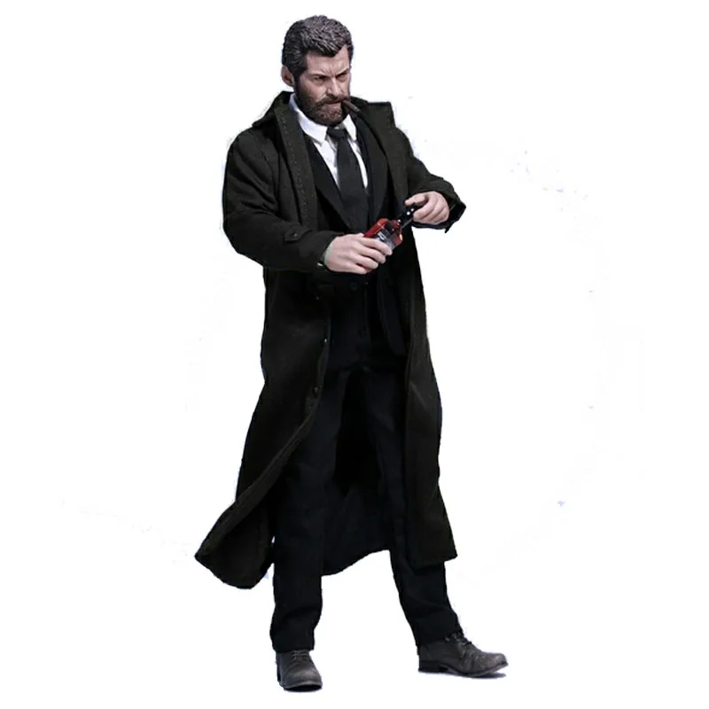 

1/6 Scale Male Soldier Black Windbreaker Overcoat Wire Model Clothes Hem Model for 12" Phicen Tbleague HT Doll Action Figure Toy
