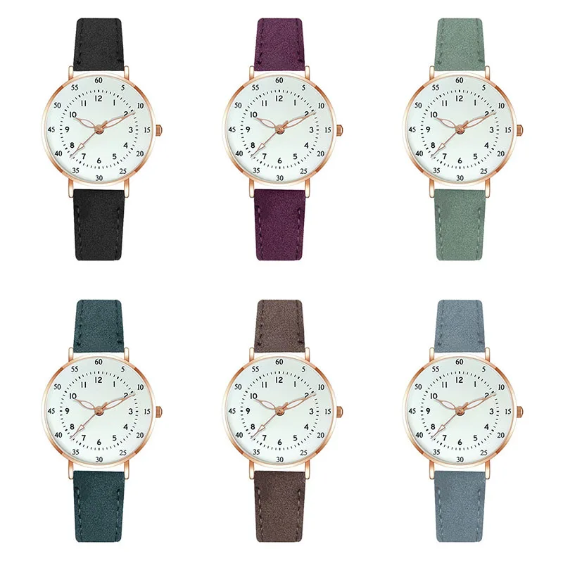 

Classic new student girlfriends ins wind digital face fashion watch Korean girls all-match casual quartz watch