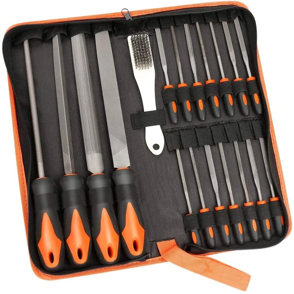 

Набор пилок металлических T12, 18 шт., набор пилок из высокоуглеродистой стали с плоскими треугольными, круглыми, полукруглыми напильниками, и...