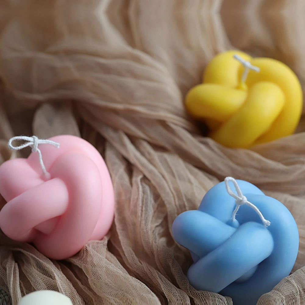 

Candle Moulds Silicone Soap Mold 3D Magic Knot Shape DIY Supplies For Fragrance Candle Chocolate Crafts White Candle Moulds