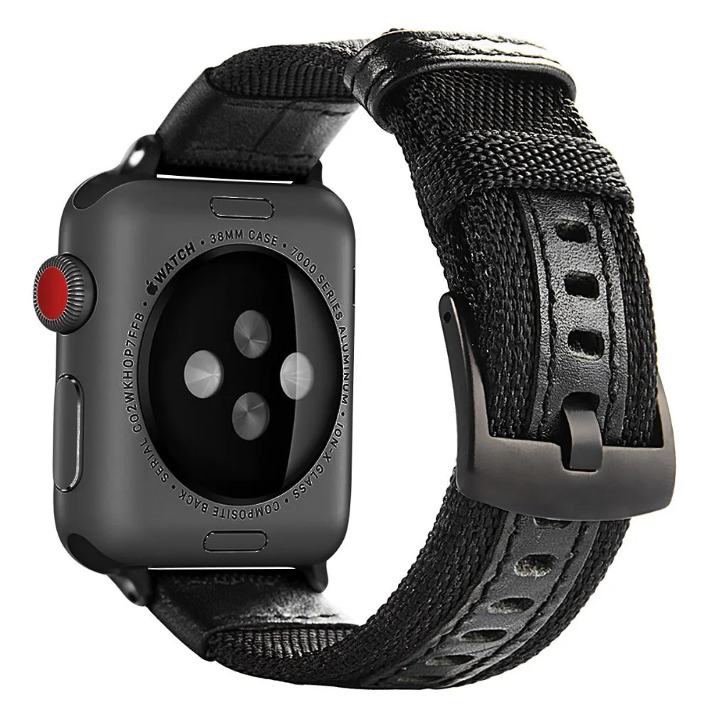 Тканевый нейлоновый ремешок для Apple Watch 42 мм 38 40 кожаный iWatch 6SE7 5 4 3 2 1 44 часов 41 45 |