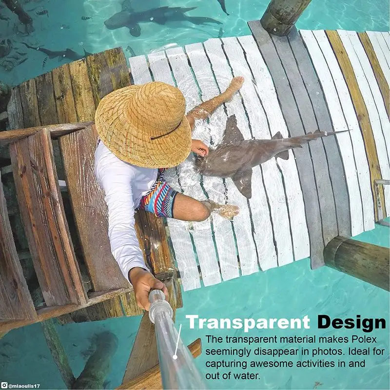 Водонепроницаемая селфи палка для GoPro выдвижной прозрачный плавающий полюс