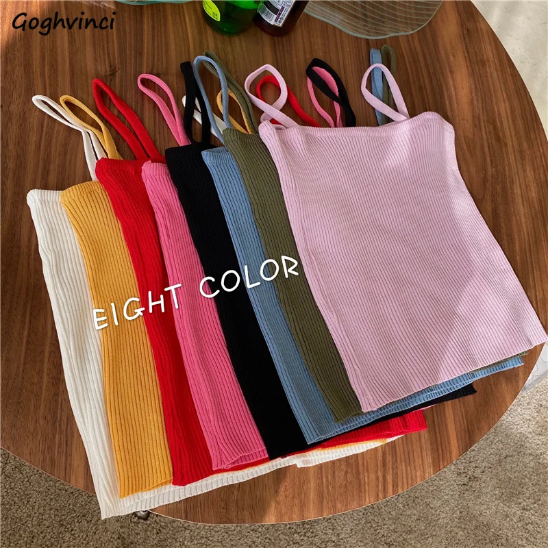 Майки для женщин на тонких бретелях однотонные трикотажные эластичные тонкие