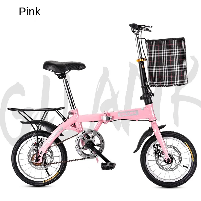 Велосипед Складной из углеродистой стали Односкоростной с дисковым тормозом для