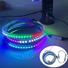 Светодиодная лента WS2812B WS2812 3060144 пикс.м RGB индивидуально соответствует интерфейсу USB, контроллер с 3 кнопками для телевизора, задней панели шкафа, 5 в постоянного тока