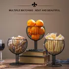 60% хит продаж! Металлический Настольный держатель для фруктов в форме стекла, органайзер, лоток для хранения закусок, миска, корзина