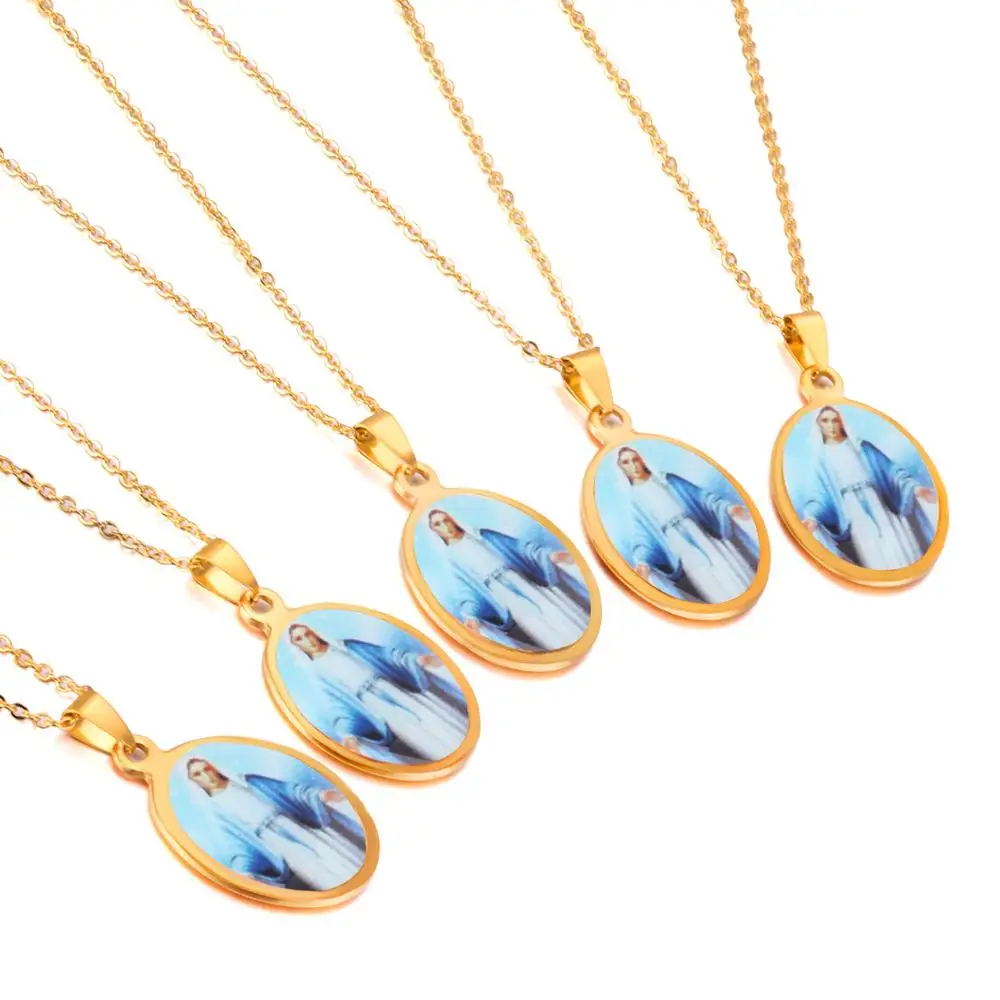 LUXUKISSKIDS 316L из нержавеющей стали благословенная девственная Мария подвески