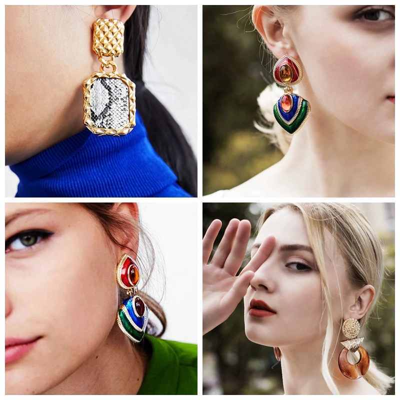 

2020 New geometry earrings fashion creative personality snakeskin earrings earrings Jewelry accessories for woman Party