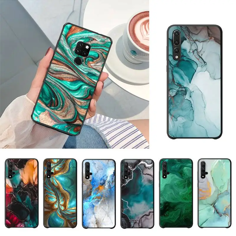 

YNDFCNB Marble Texture Stone Soft Phone Case Capa For Huawei P20 P30 P10 lite P20Pro PSmart Y7 Y6 Prime Mate20 Nova3E
