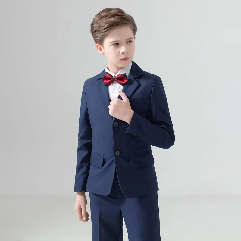 Flower Boys Suit for Weddings Kids Prom Party Tuxedo Formal Blazer Children's Day Pinao Performance Costume school uniform 2-16T | Детская