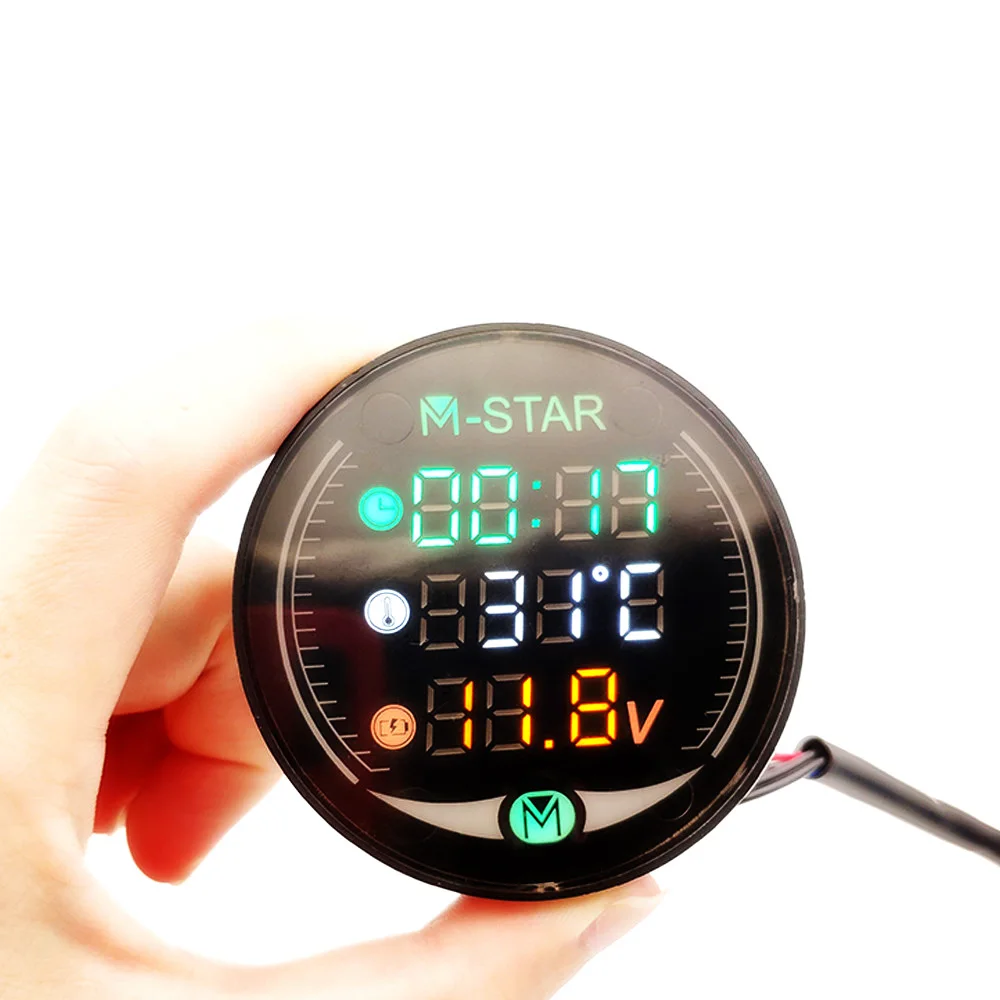 Светодиодный 3 в 1 мотоциклетный одометр 12V Водонепроницаемый время Температура