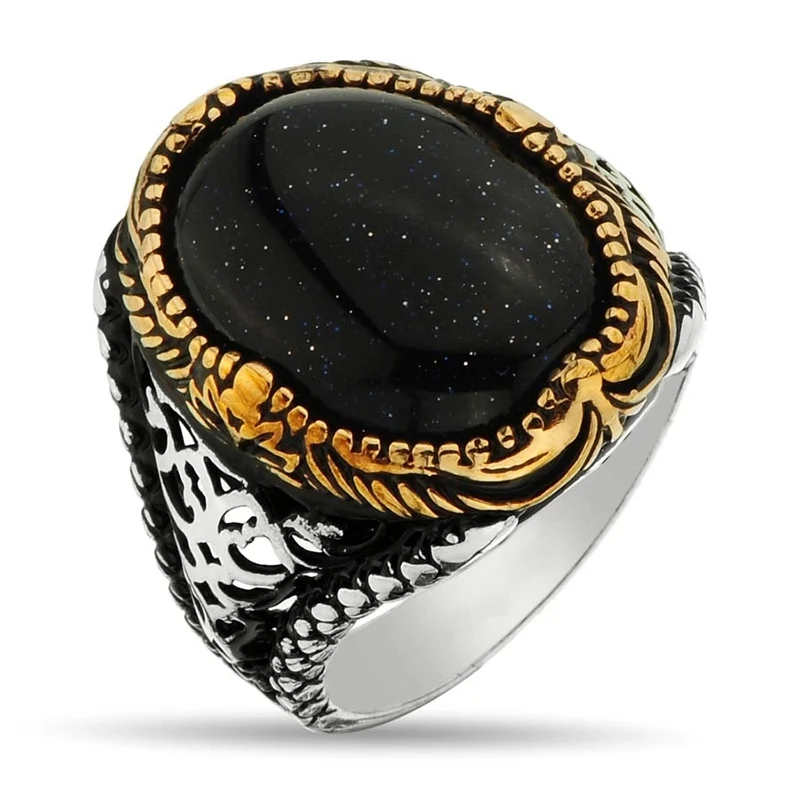 

Vintage Handmade Carved Turkish Signet Rings For Men Inlaid Red Black Zircon Stone Rings Trendy Islamic Religious Muslim Jewelry