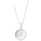 Ожерелье BBR14 из стерлингового серебра 925 пробы, кулон для женщин, японский жемчуг, ракушки Ginkgo, круглые ювелирные изделия 925, кулон, серебряное ожерелье