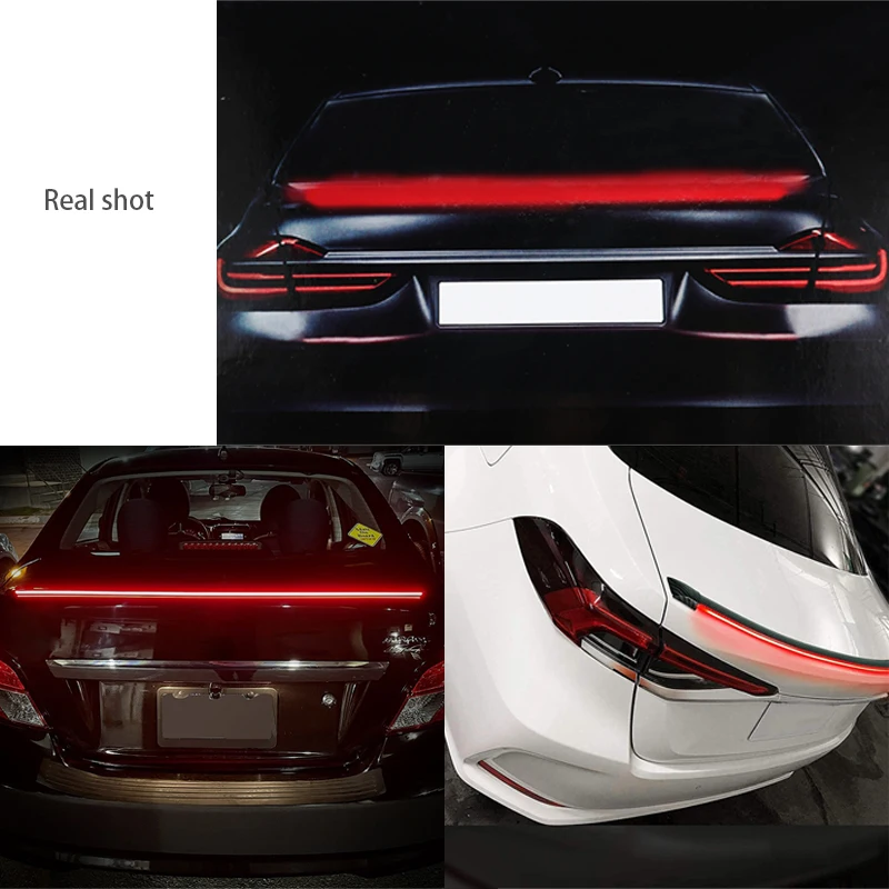 

1.2M Carbon Fiber Led Rear Spoiler For Car Airfoil Trunk Lip Wing Racing Rear Wing Roof Spoiler Universal Car Modified Accessori