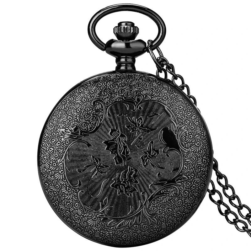 Antique Spider Web Hollow Black/Bronze Quartz Pocket Watch Steampunk Pendant Necklace Chain Gifts for Men Women Relogio De Bolso | Наручные