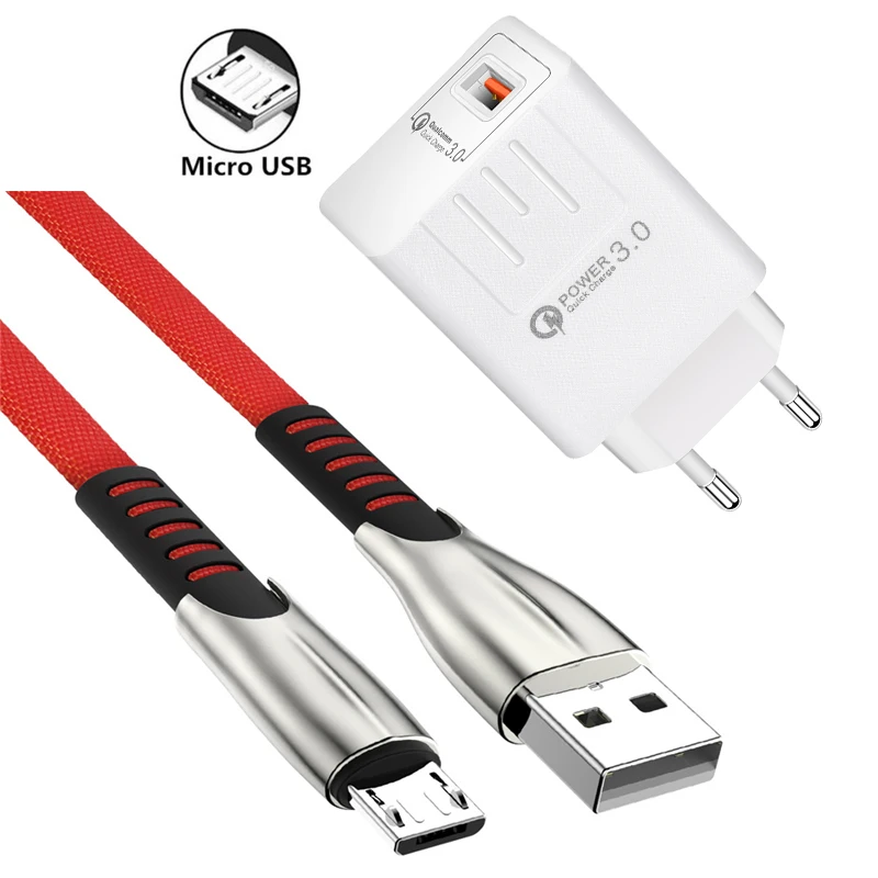 Кабель Micro USB шнур для быстрой зарядки Honor 8X 7X 7A 8A 8S 8C Samsung A10 A2 Core J4 J3 A6 зарядное