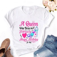 queen are born in april graphic print tshirt women golden crown t shirt femme harajuaku shirt birthday gift female t shirt